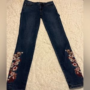 Ann Taylor jean with embroidery design on legs. Size 2.